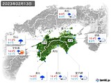 実況天気(2023年02月13日)