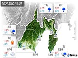 2023年02月14日の静岡県の実況天気