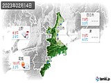 2023年02月14日の三重県の実況天気