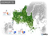 2023年02月17日の山口県の実況天気