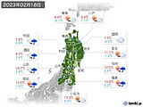 2023年02月18日の東北地方の実況天気