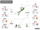 2023年02月18日の沖縄県の実況天気