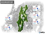 2023年02月19日の長野県の実況天気