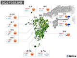 2023年02月20日の九州地方の実況天気