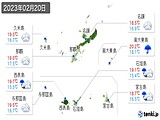 実況天気(2023年02月20日)