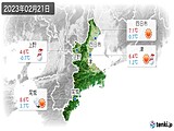 2023年02月21日の三重県の実況天気