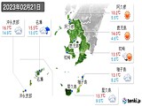 2023年02月21日の鹿児島県の実況天気