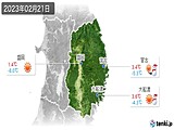 2023年02月21日の岩手県の実況天気