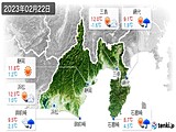 2023年02月22日の静岡県の実況天気