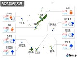 2023年02月23日の沖縄県の実況天気