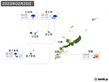 2023年02月25日の沖縄地方の実況天気