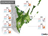 2023年02月25日の道東の実況天気