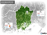 2023年02月25日の岡山県の実況天気