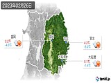 2023年02月26日の岩手県の実況天気