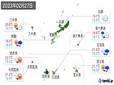 2023年02月27日の沖縄県の実況天気
