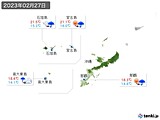 実況天気(2023年02月27日)