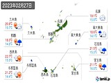 実況天気(2023年02月27日)