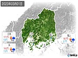 2023年03月01日の広島県の実況天気