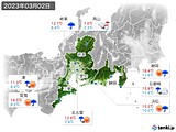 2023年03月02日の東海地方の実況天気