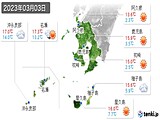 2023年03月03日の鹿児島県の実況天気