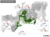 2023年03月04日の東海地方の実況天気