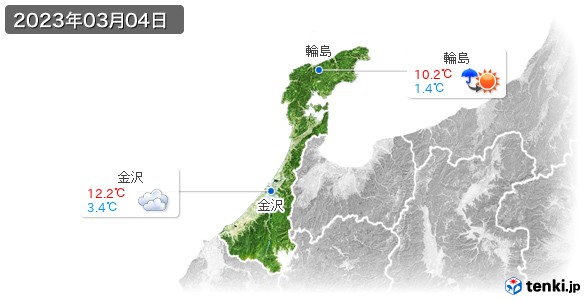 石川県(2023年03月04日の天気