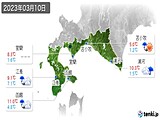 2023年03月10日の道南の実況天気