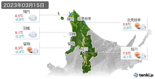 道北(2023年03月15日の天気