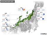 2023年03月18日の北陸地方の実況天気