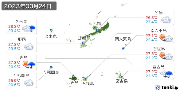 沖縄県(2023年03月24日の天気