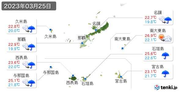 沖縄県(2023年03月25日の天気