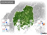 2023年03月26日の広島県の実況天気