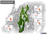 2023年03月29日の長野県の実況天気
