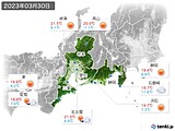 2023年03月30日の東海地方の実況天気