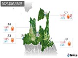 2023年03月30日の青森県の実況天気