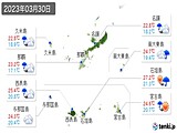 2023年03月30日の沖縄県の実況天気