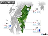 2023年04月02日の宮崎県の実況天気