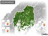 2023年04月03日の広島県の実況天気