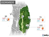 2023年04月03日の岩手県の実況天気