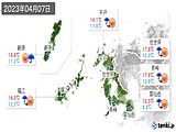 2023年04月07日の長崎県の実況天気