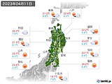 2023年04月11日の東北地方の実況天気