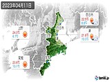 2023年04月11日の三重県の実況天気