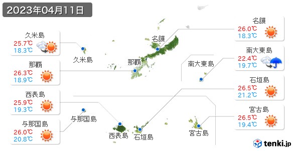沖縄県(2023年04月11日の天気