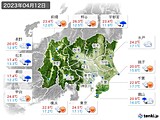 2023年04月12日の関東・甲信地方の実況天気