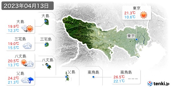 東京都(2023年04月13日の天気