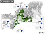 2023年04月15日の東海地方の実況天気