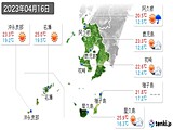2023年04月16日の鹿児島県の実況天気