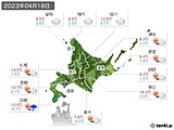 2023年04月18日の北海道地方の実況天気
