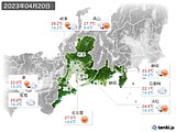 2023年04月20日の東海地方の実況天気