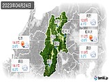 2023年04月24日の長野県の実況天気